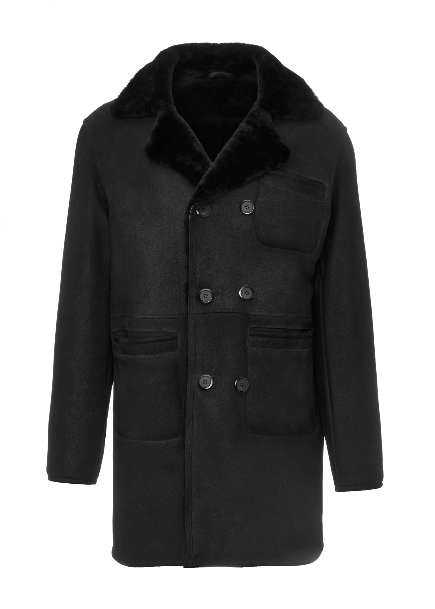 Pánsky dvojradový kožuch na gombíky AKM-153